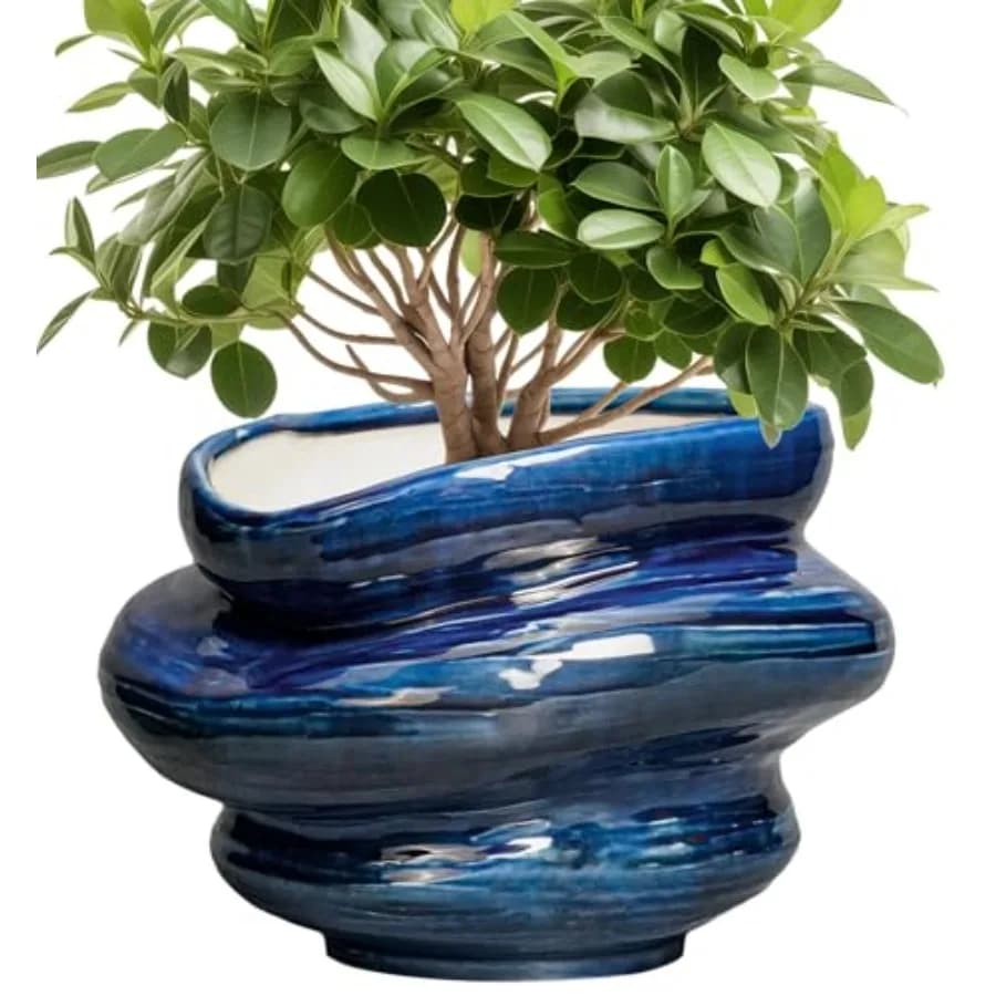 Vasi in Ceramica per Piante - Fioriera in Ceramica da 10,6 Pollici con Foro di Drenaggio, Vasi Decorativi per Interni ed Esterni, Fioriera Unica