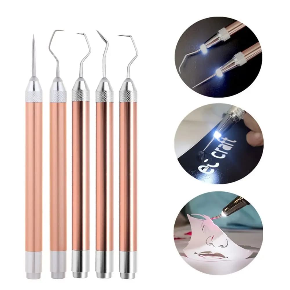 Portable Vinyl Diserbo Kit with LED Light Vinyl Diserbo Tool Taglierina for Portable Thermoadhesive Projects Vinyl Card Removal Device with Hooks