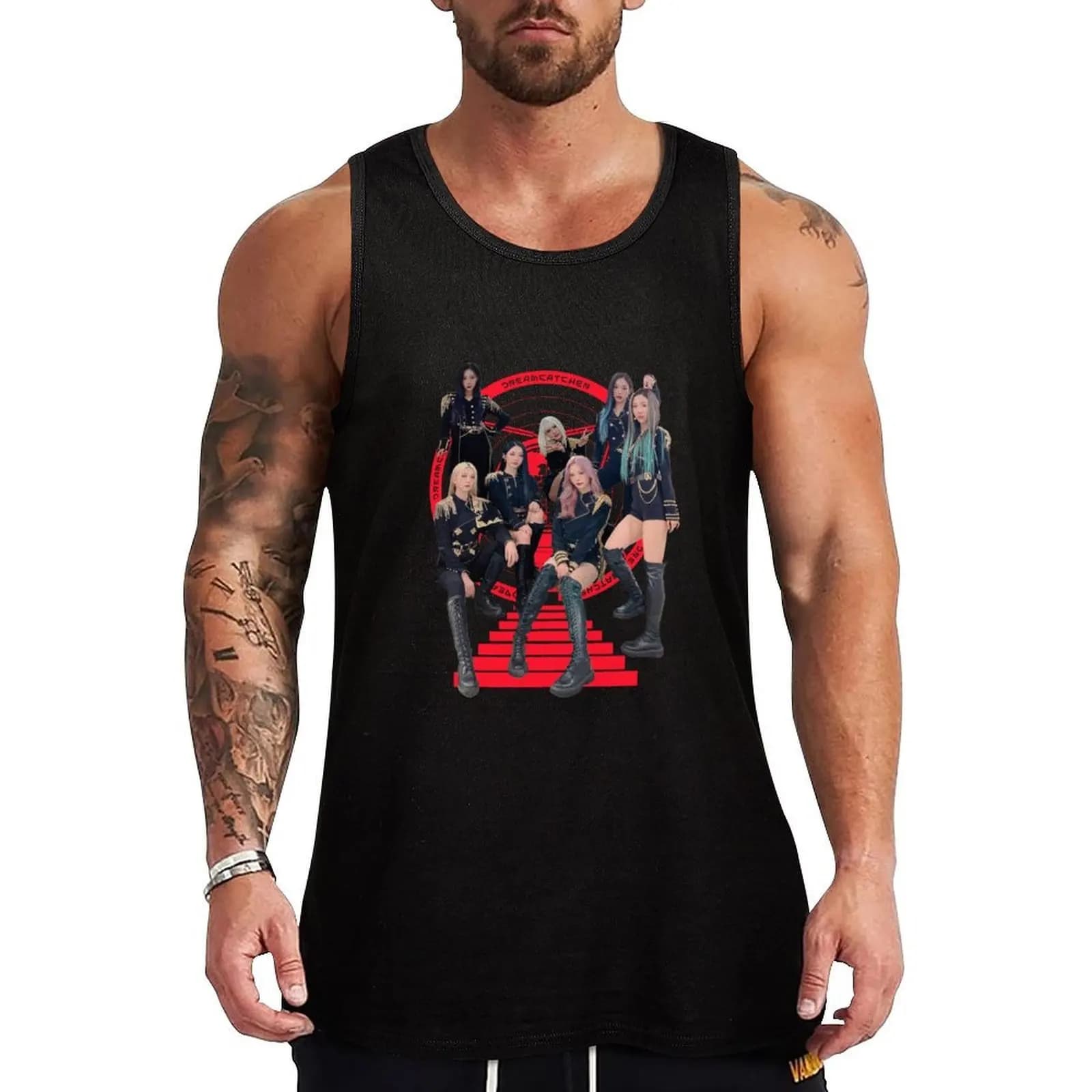 DREAMCATCHER A:FU GROUP PIC WITH LOGO Tank Top Casual Sleeveless Tank Top Loose Fit Daily Wear