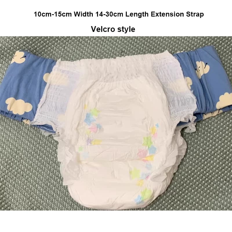 Pannolini per Adulti ABDL Tutto-in-Uno con Cinturino di Estensione, Motivo Cartoon in Cotone con Velcro, Mutandine DDLG con Cintura Elastica Riutilizzabile
