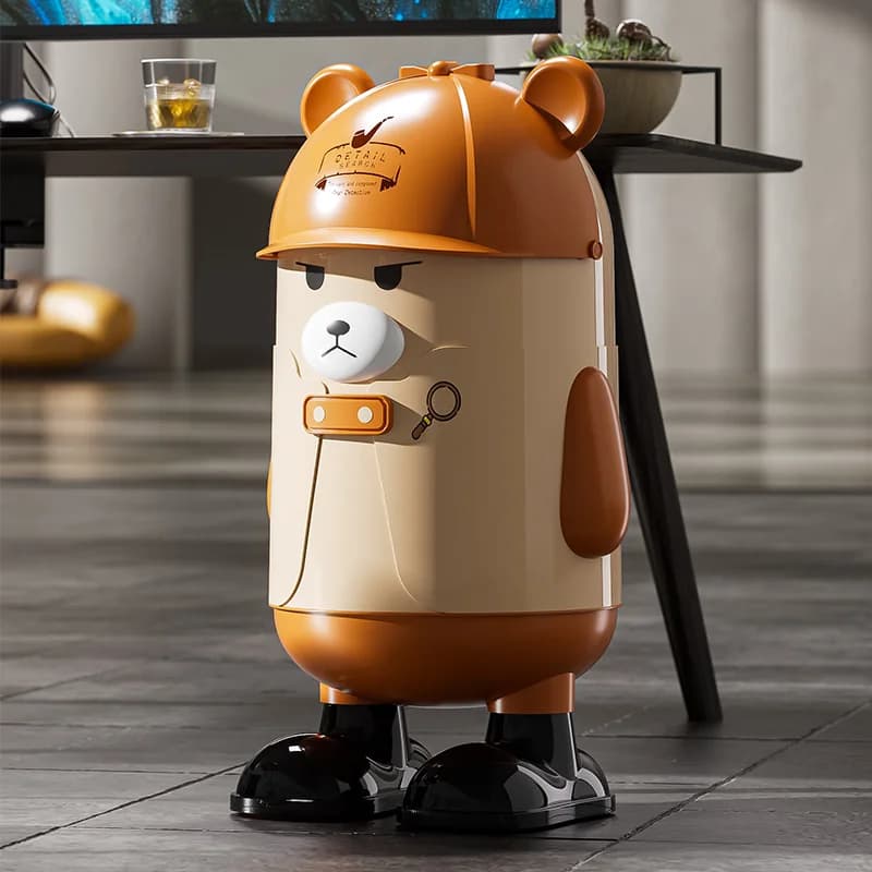 Cartoon Flip Lid Trash Can Large Capacity Wastebasket Recycle Bin Waste Bin Kitchen Bathroom Accessories Home Decoration Gift