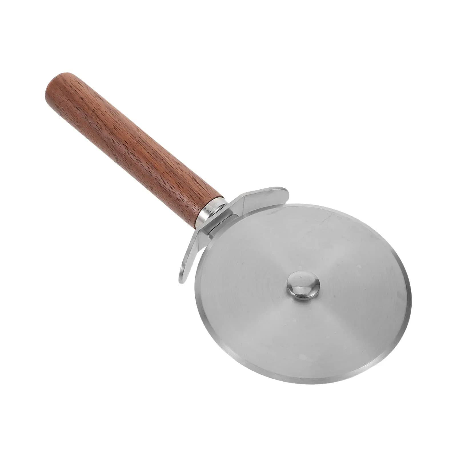 Rotella Tagliapizza in Acciaio Inossidabile con Manico Ergonomico in Legno - Taglierina a Rullo Resistente per Impasto Pizza, Pasticceria, Ravioli, Noodle