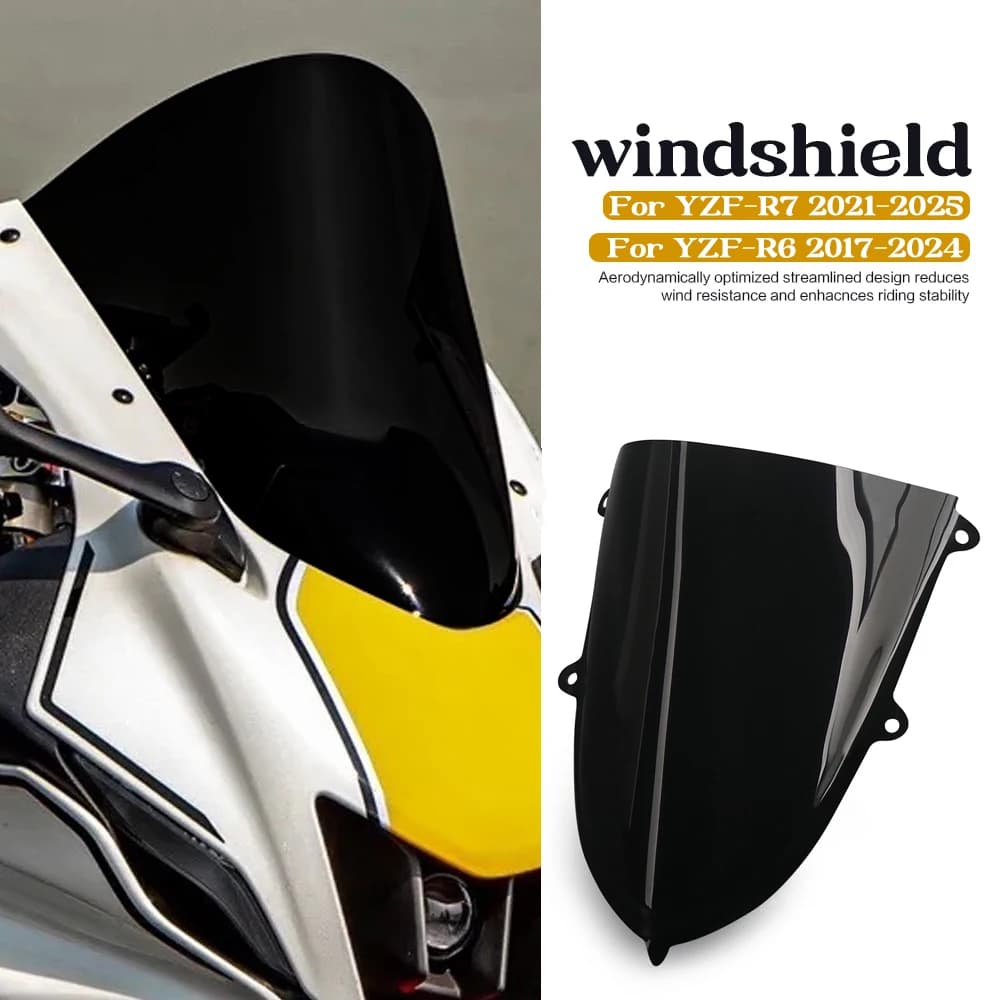 Per Yamaha YZF-R7 2021-2025 YZFR7 YZF R7 R6 YZF-R6 Nuovo Schermo Del Motociclo Doppia Bolla Parabrezza Deflettore Protezione Parabrezza