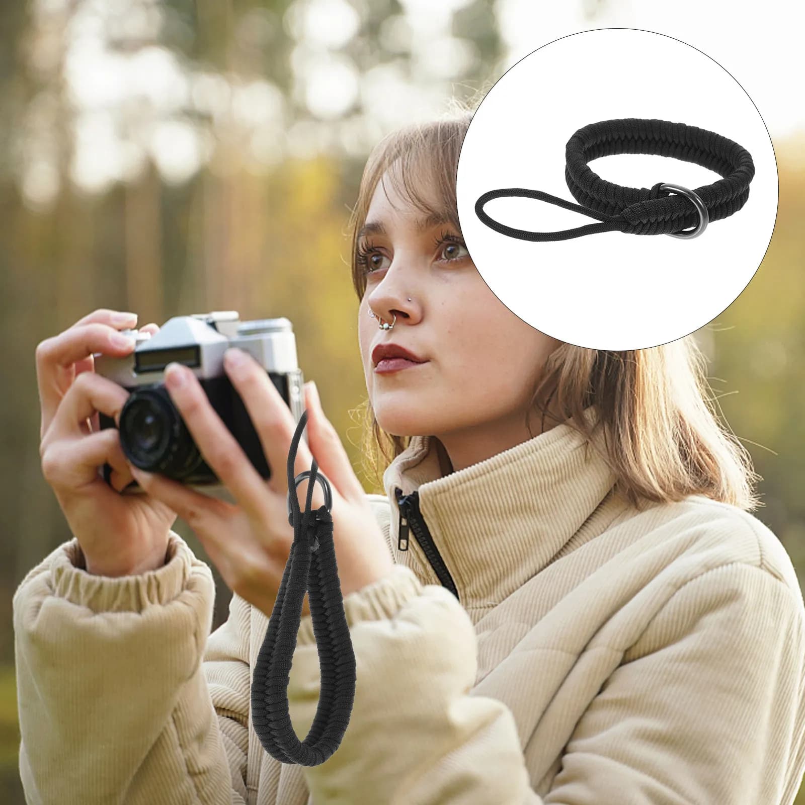 Cinturino da Polso Universale Regolabile per Fotocamera e Dispositivi Portatili, Sicuro, Comodo e Antiscivolo per Fotografia all'Aperto e in Viaggio