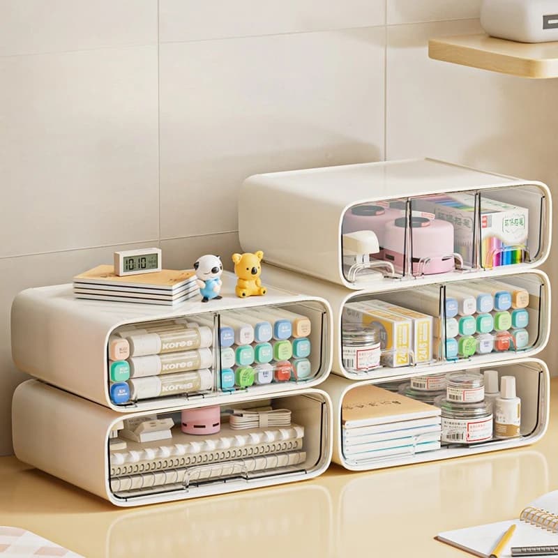 Scatola portaoggetti da tavolo con cassetto multistrato per organizer di cancelleria per cosmetici