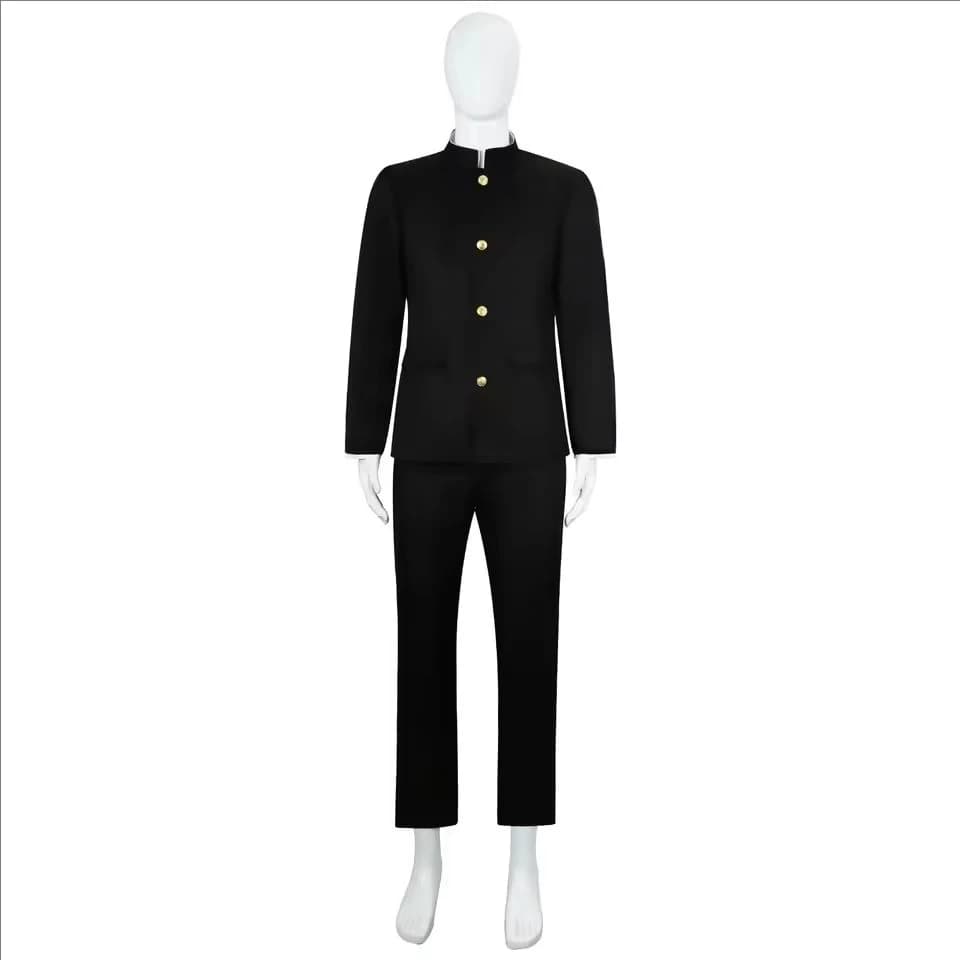 Ken Takakura Cosplay Costume Wig Anime Dandadan Okarun School Uniform Glasses Black Jacket Pants Gakuran Halloween Party Men