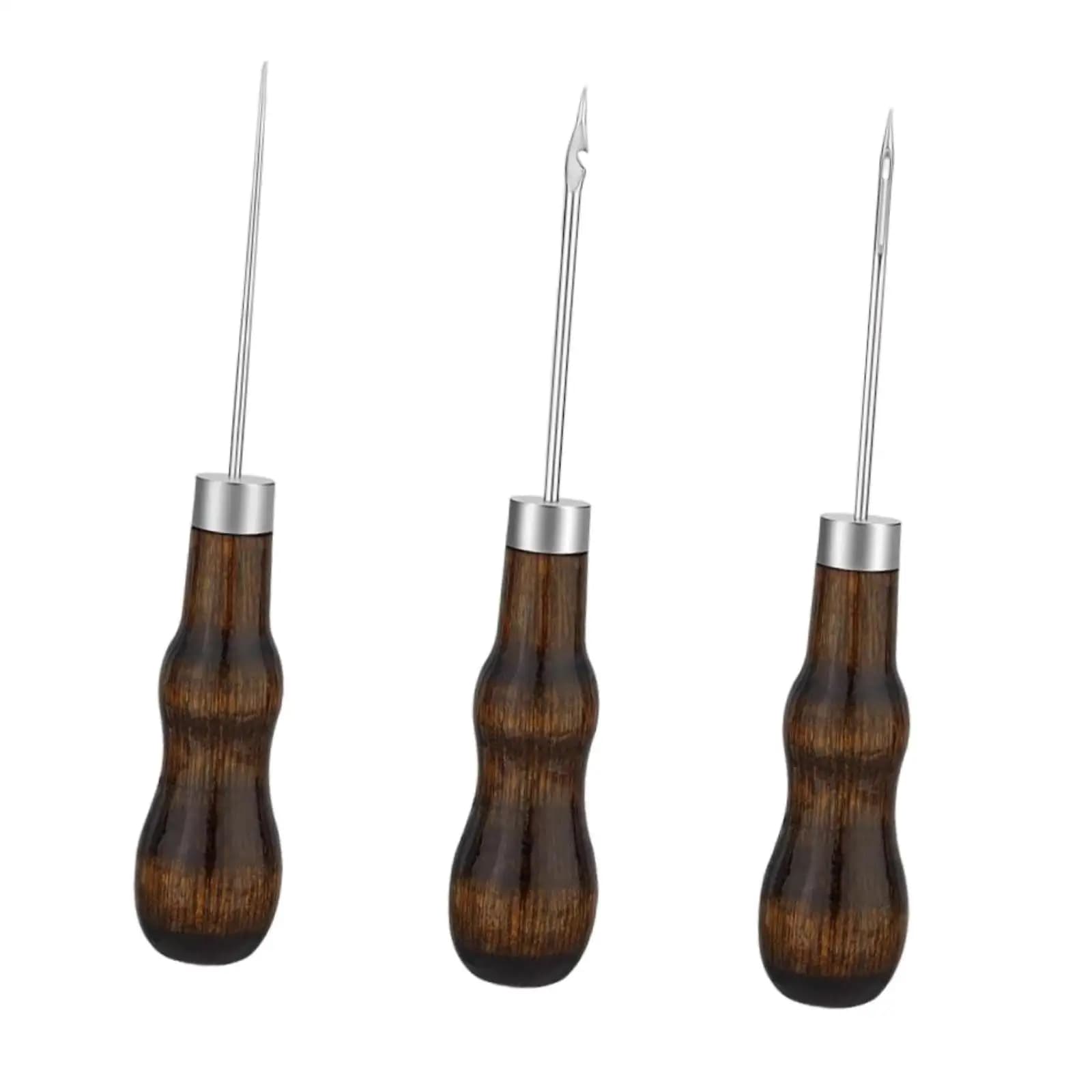 Leather Sewing Kit Full Set Wooden Handle Awl Tools for Stitching Punch Making Hole Shoe Repair Handcraft