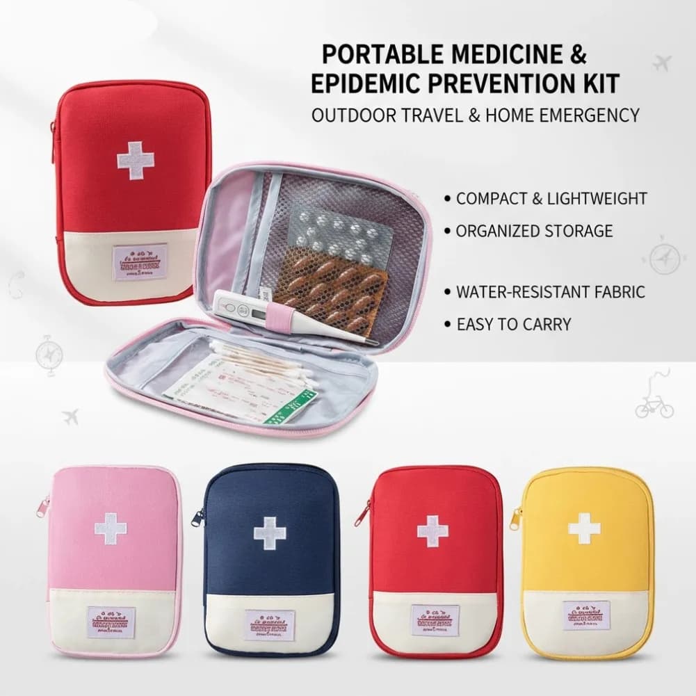 Borsa Portatile per Kit di Pronto Soccorso, Organizer Medico d'Emergenza da Viaggio, Contenitore per Medicinali da Esterno