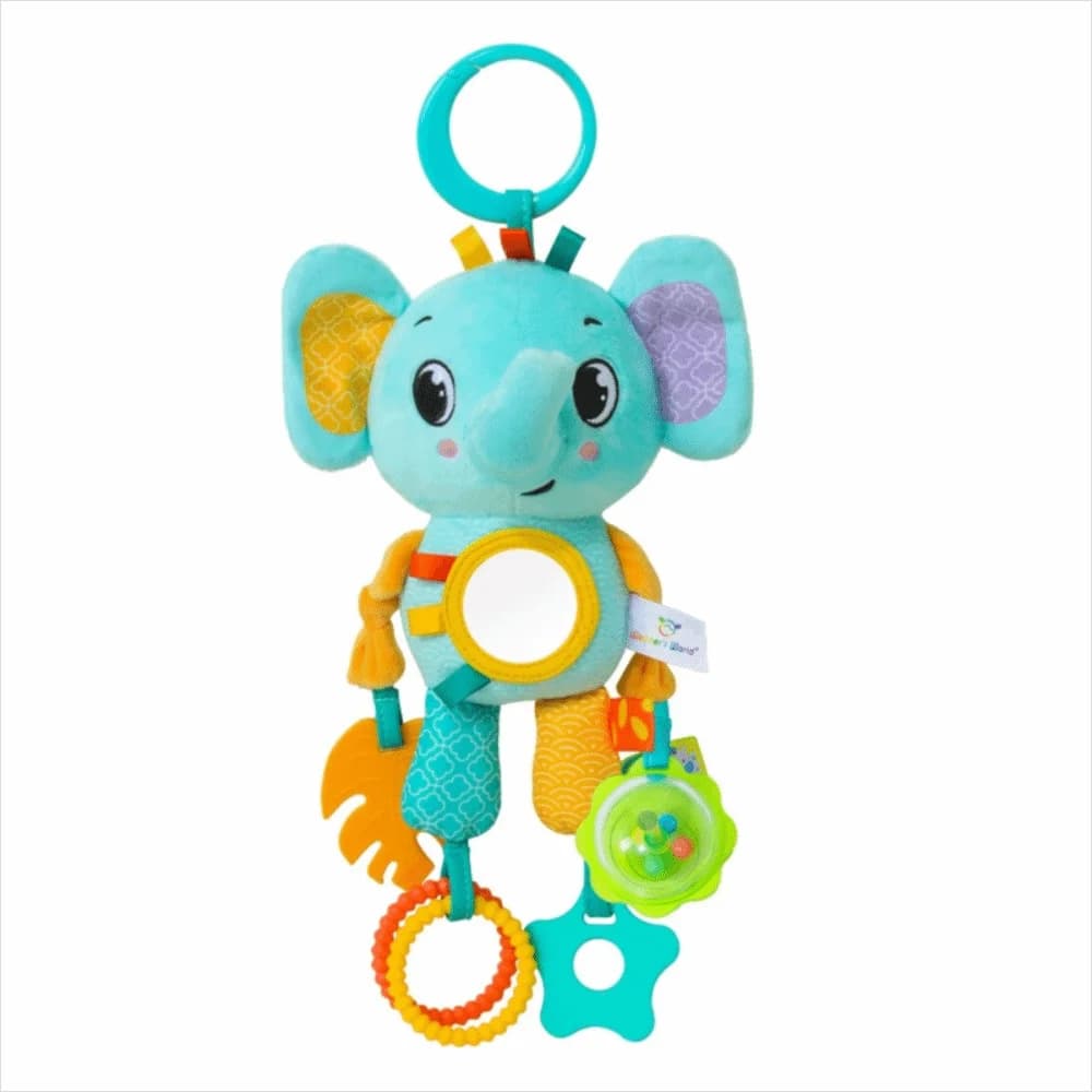 Soft Crinkle Sensory Learning Toy Squeaky Sound Plush Material Plush Animal Wind Chime Rattle Feature Hanging Toys Crib Use