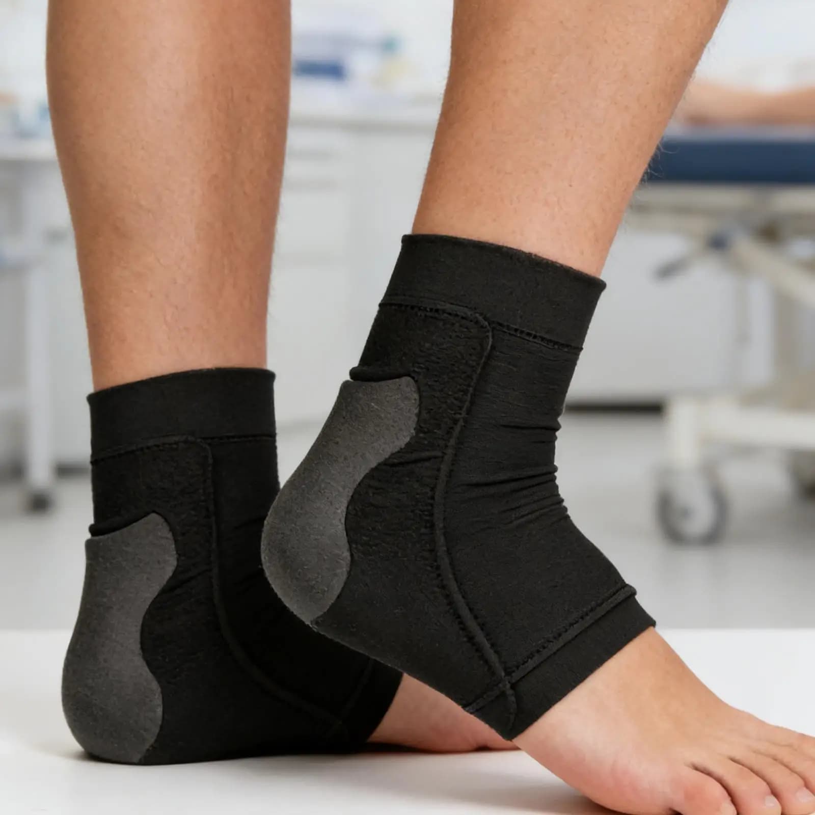 Calzini Protettivi in Gel per Talloni, Calze a Compressione per Talloni di Donne e Uomini, Supporto per Piedi Screpolati e Caviglie, Cura e Sollievo dei Piedi
