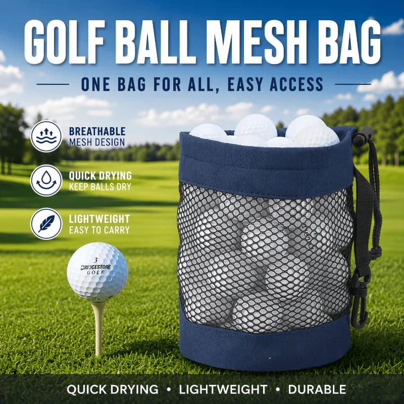 Golf Storage Bag Storage Pouch GOLF Portable Accessory Bag Ball Storage Bag with Net Pocket Drawstring Fabric Bag For Gym
