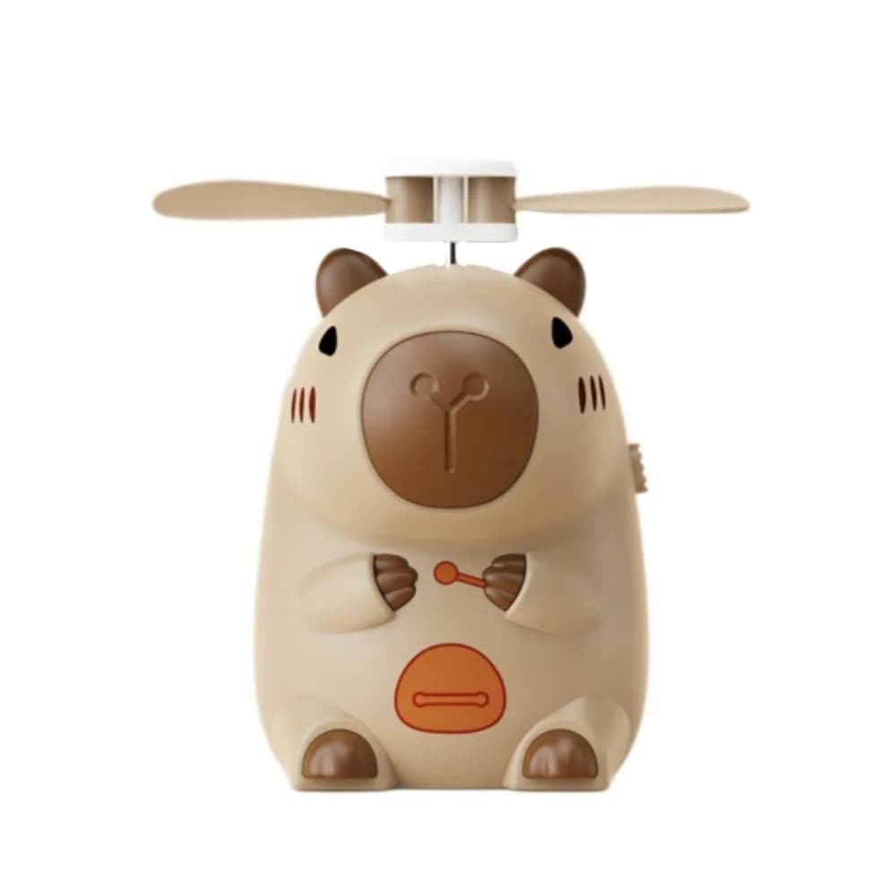 Ventilatore Portatile Elettrico Mini per Studenti e Ufficio, Leggero e Silenzioso, con Simpatica Figura di Capibara in Plastica Stile Anime