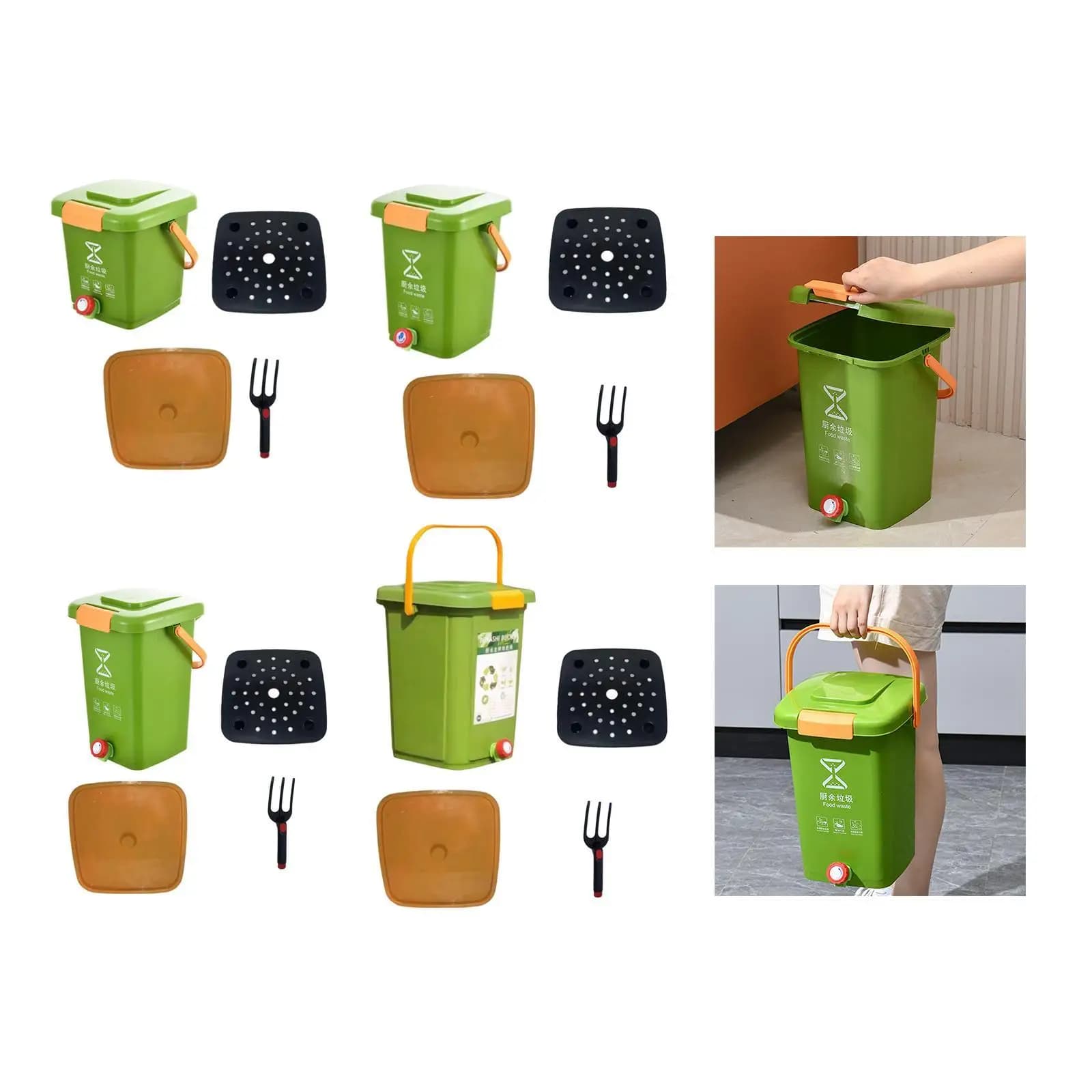 Secchio per compost per rifiuti da cucina Elegante multiuso facile da spostare pattumiera pattumiera