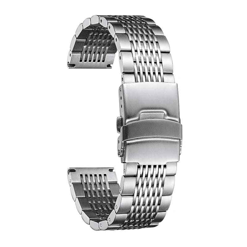 Cinturino per orologio in acciaio inossidabile 20mm 22mm 24mm per Longines Seiko Tissot Omega cinturino per orologio in rete metallica lucida uomo donna argento nero