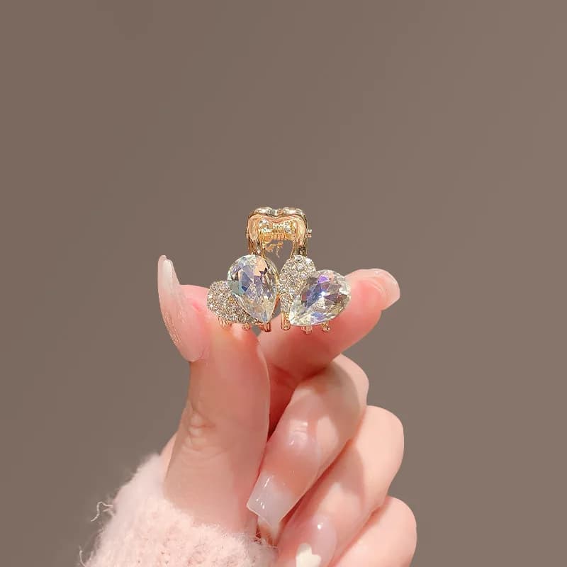 Fermaglio per capelli in cristallo di fascia alta per ragazze in stile giapponese Squisito frangia sulla fronte Capelli Slaw Super Bling Mini Clip Copricapo da principessa