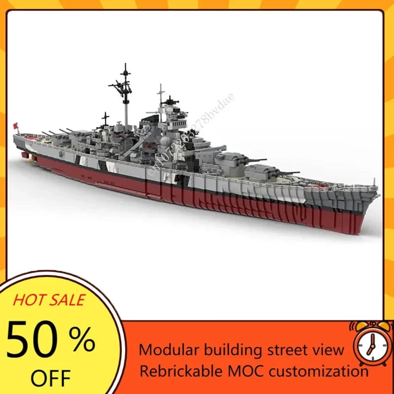 7164PCS MOC Bismarck SuperBattleship Nave Navale Modulare Militare Puzzle Personalizzati FAI DA TE Assemblare Tecnologia Regalo Di Compleanno Per Bambini