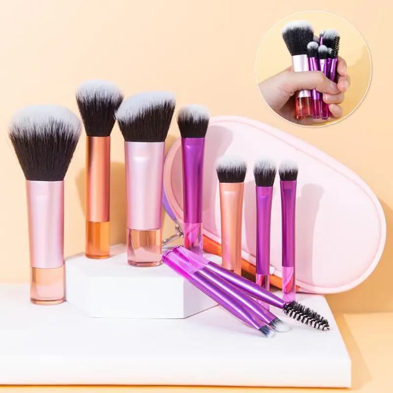 10 pcs mini set of brushes for make-up eye shadow powder foundation lighter mixer beauty make-up tools brush professional supplies