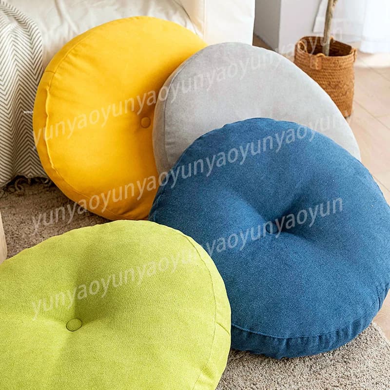 Thick Round Floor Cushion Soft Tatami Seat Pad for Meditation Bay Window Living Room Bedroom Long Sitting Comfort