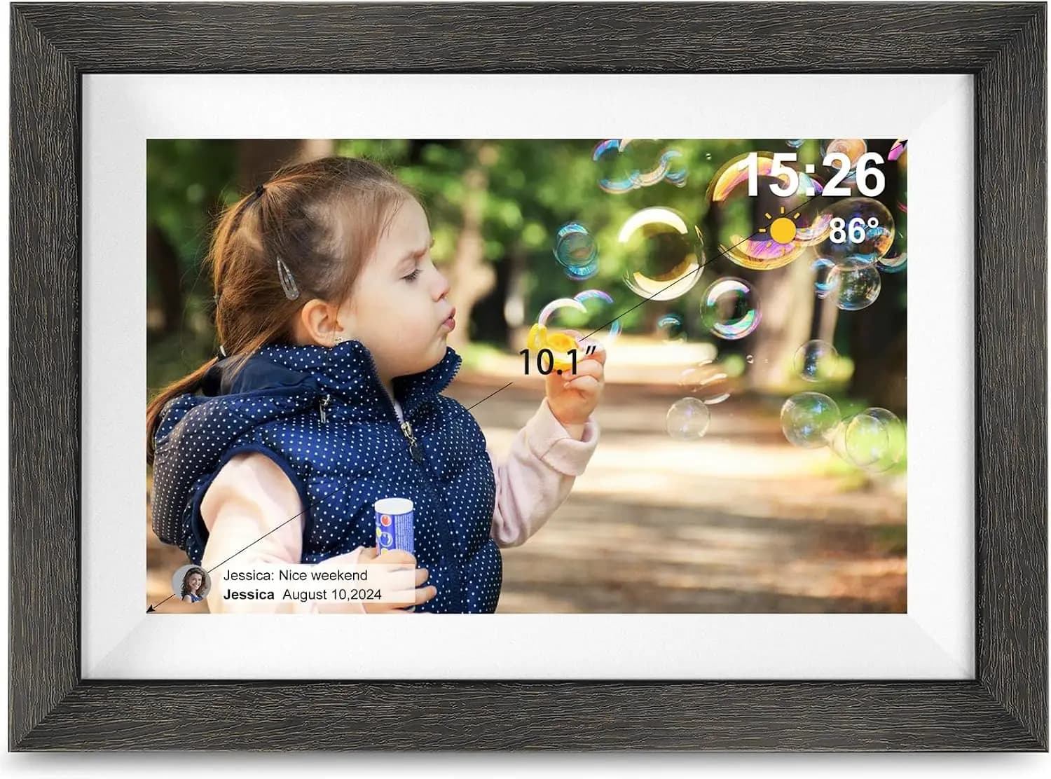 10.1 Inch WiFi Digital Photo Frame with HD IPS Touch Screen, Auto-Rotate, Send Photos via App, Gift for Mom