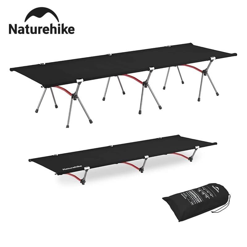 Naturehike folding camping cot, height adjustable, ultralight, portable, for outdoor travel, camping bed tent