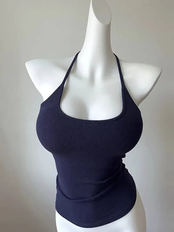 Spicy Girl Neck Hanging Sports Strap Vest Women Summer Inner Match Beautiful Back Bra Integrated Chest Pad Outer Wear Top