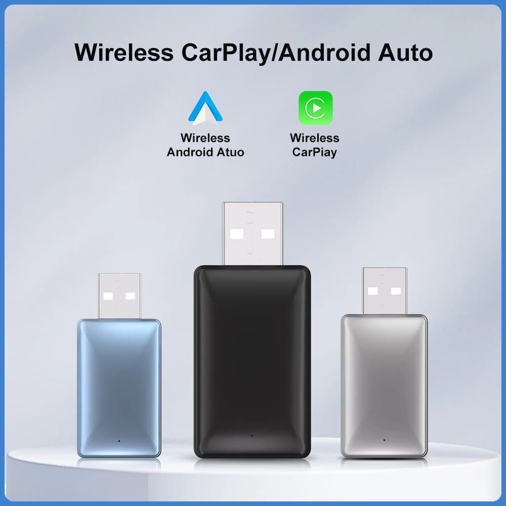 2026 2in1 Carplay Android Auto Wireless Adapter Carplay Wireless Adapter for OEM Car with USB Plug and Play Wired To Wireless