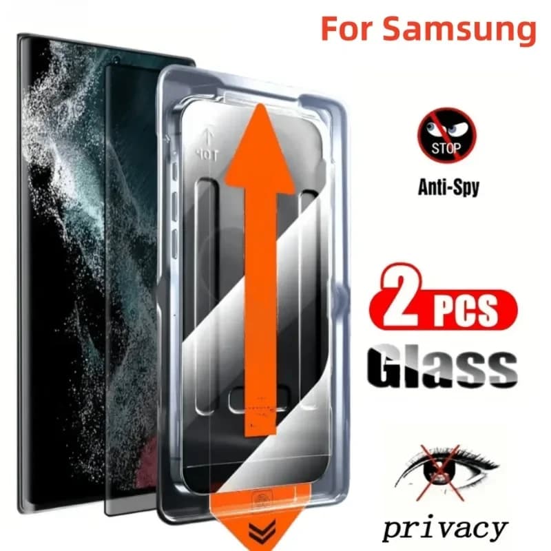 Pellicola salvaschermo in vetro temperato per privacy da 2 pezzi per Samsung S22 S23 Plus Ultra S24 Ultra S24 S25 Plus S25 Ultra copertura antipolvere