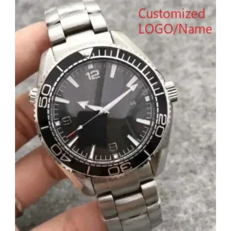 Custom A11 Store for Men, Relogio Masculino Case, Black Blue Ceramic Black Steel Ocean Universe Mechanical Clock