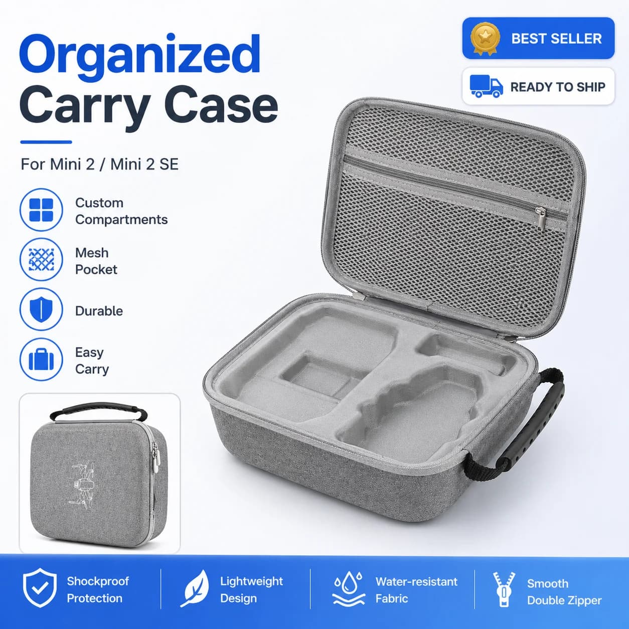 DJI Mini 2/SE Hard Shell Case – Safe Travel Drone Storage & Protection