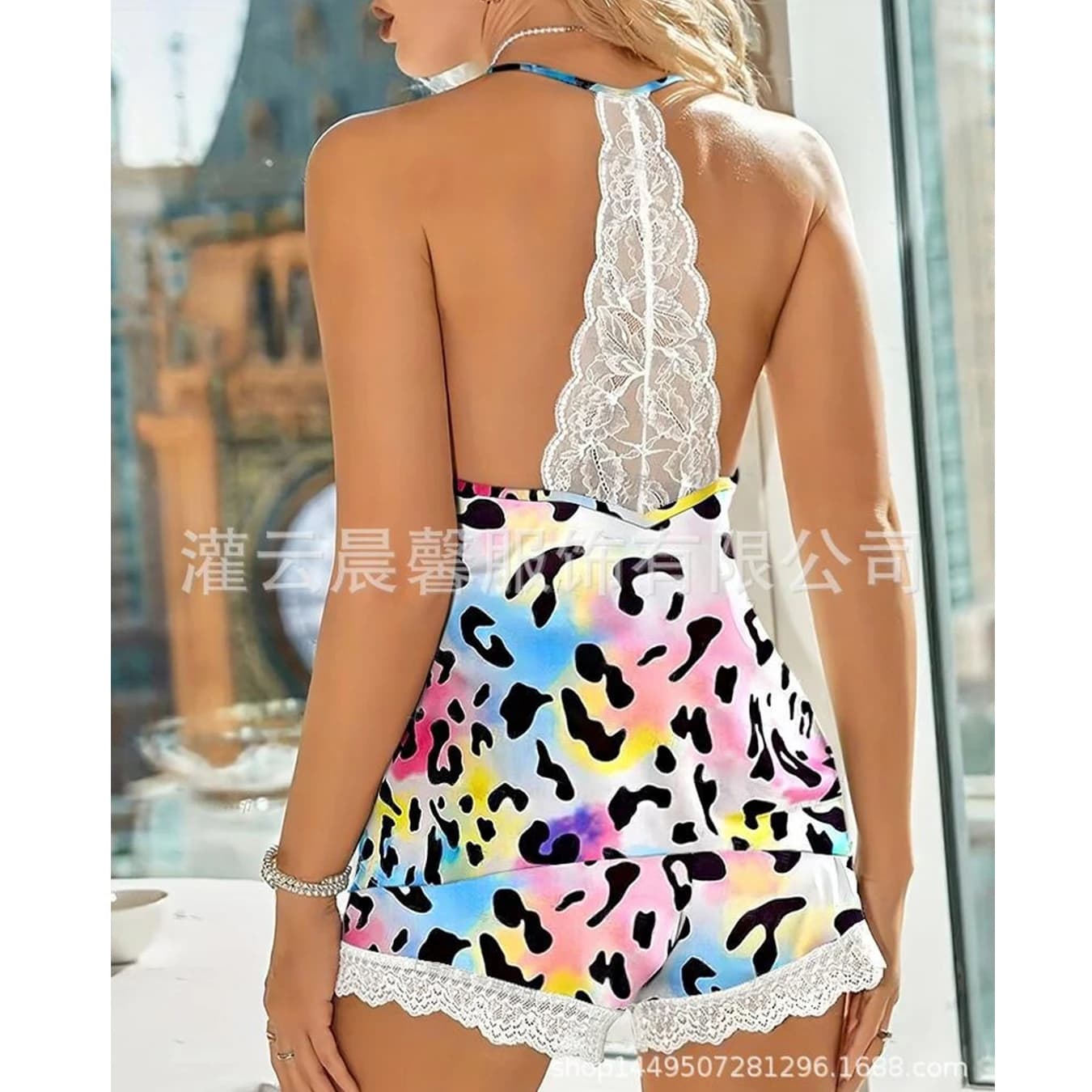 Women‘s Milk Silk Pajamas Set Summer Sleeveless red Heart Print Lace Trim Soft Summer Sleepwear Lounge Sets Nightwear