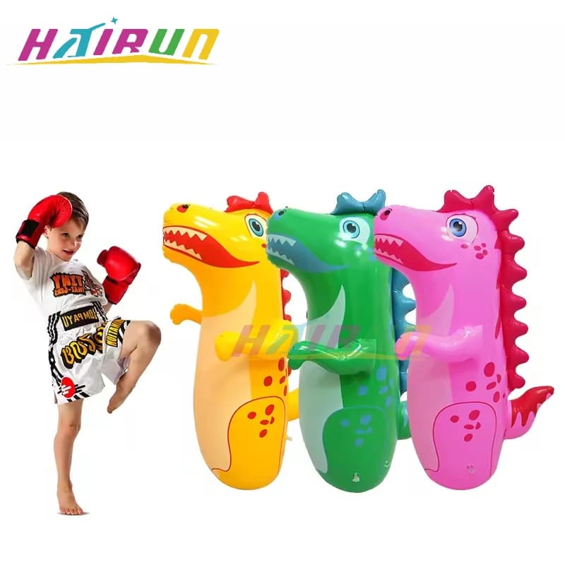 Kids Glass Inflatable Dinosaur Boxing Toy Boxing Bag Standing Boxing Games Kids Interaction Inflatable Model Birthday Gift for Boy