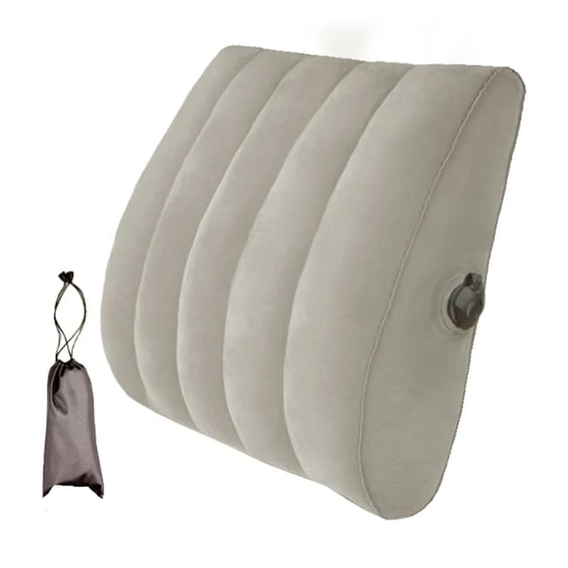 Inflatable pillow for lumbar support, portable cushion for back, adjustable lumbar cushion for lower back