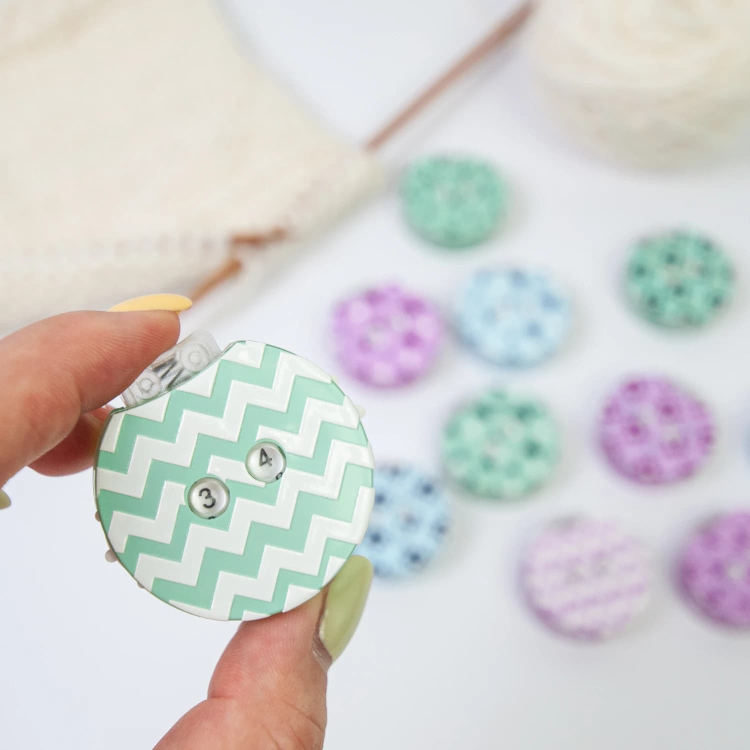 Contatore di file di aghi per maglieria in plastica fai-da-te - Pratica calcolatrice di numeri di linea per progetti di artigianato e abbigliamento
