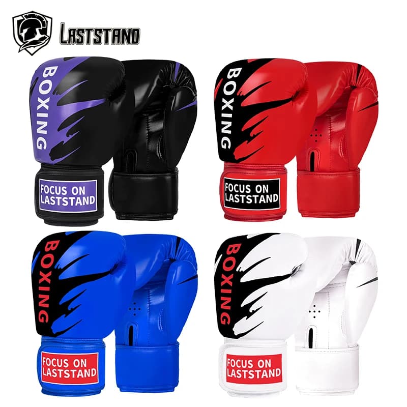 Guantoni da boxe a 4 colori adulto maschio femmina guanti De guanti Cuero Sparring guanti guanti Luvas De Boxeo guanti da sacco da boxe TKD