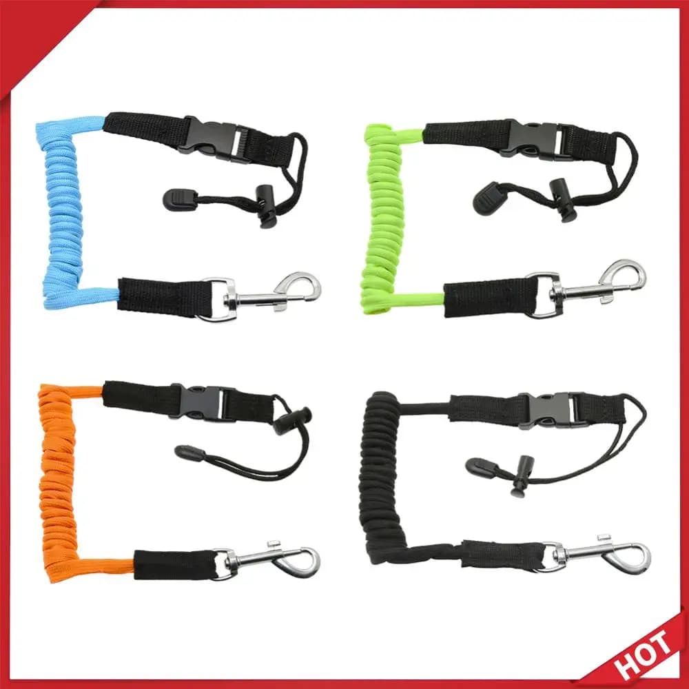 Corda di Sicurezza Elastica per Pagaia da Kayak, Corda Antiscivolo Regolabile con Sgancio Rapido per Canoa e Kayak
