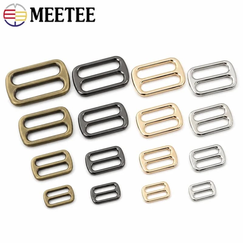10Pcs 12-50mm Metal Tri-Glide Buckle Zinc Alloy Webbing Adjuster for Backpack Belt Handbag Strap Slider Sewing Hardware Fitting