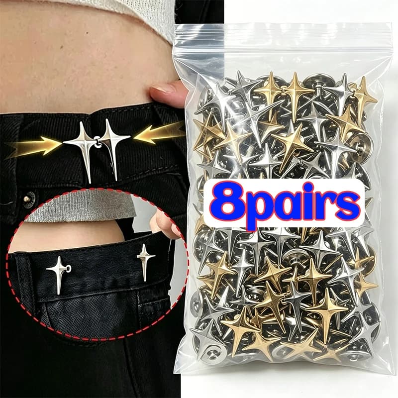 Tighten Waist Button Reusable Metal Jeans Button Cross Star Snaps Detachable Pants Clip Buttons Pins Sewing Tools Accessories