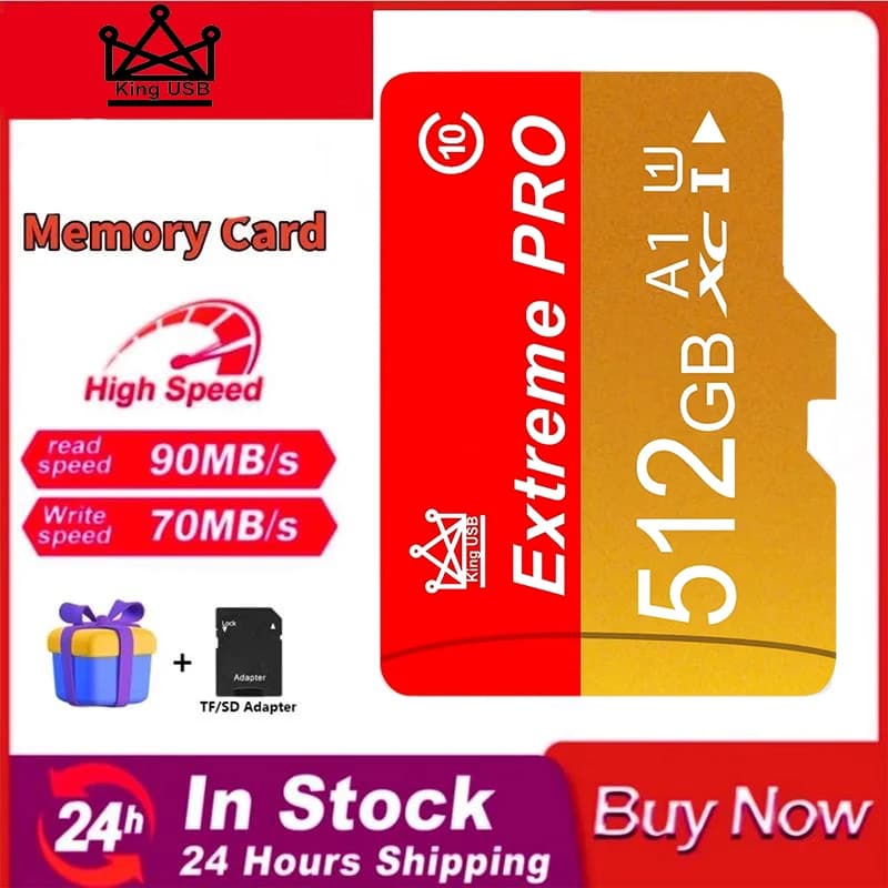 Original 100% Original C10 Micro TF SD Memory Card Class 10 512GB 256GB 128GB 64GB Micro TF SD TF Flash Card 64 128 GB Micro