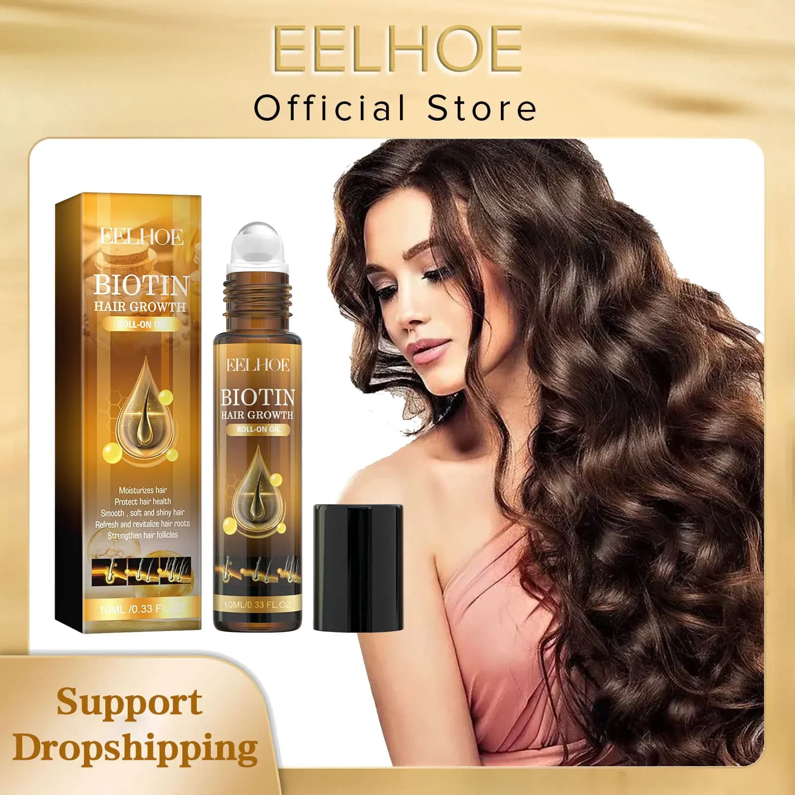 EELHOE biotin for hair growth roller massage scalp nutrient Anti hair loss men strengthen essential oil for hair growth solution