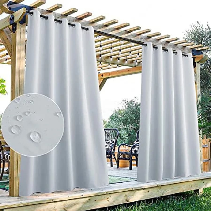 Tende da Esterno per Patio - Pannello in Tessuto Spesso Resistente e Impermeabile, Protegge da Pioggia e Vento, con Occhielli, Oscuranti, Nere