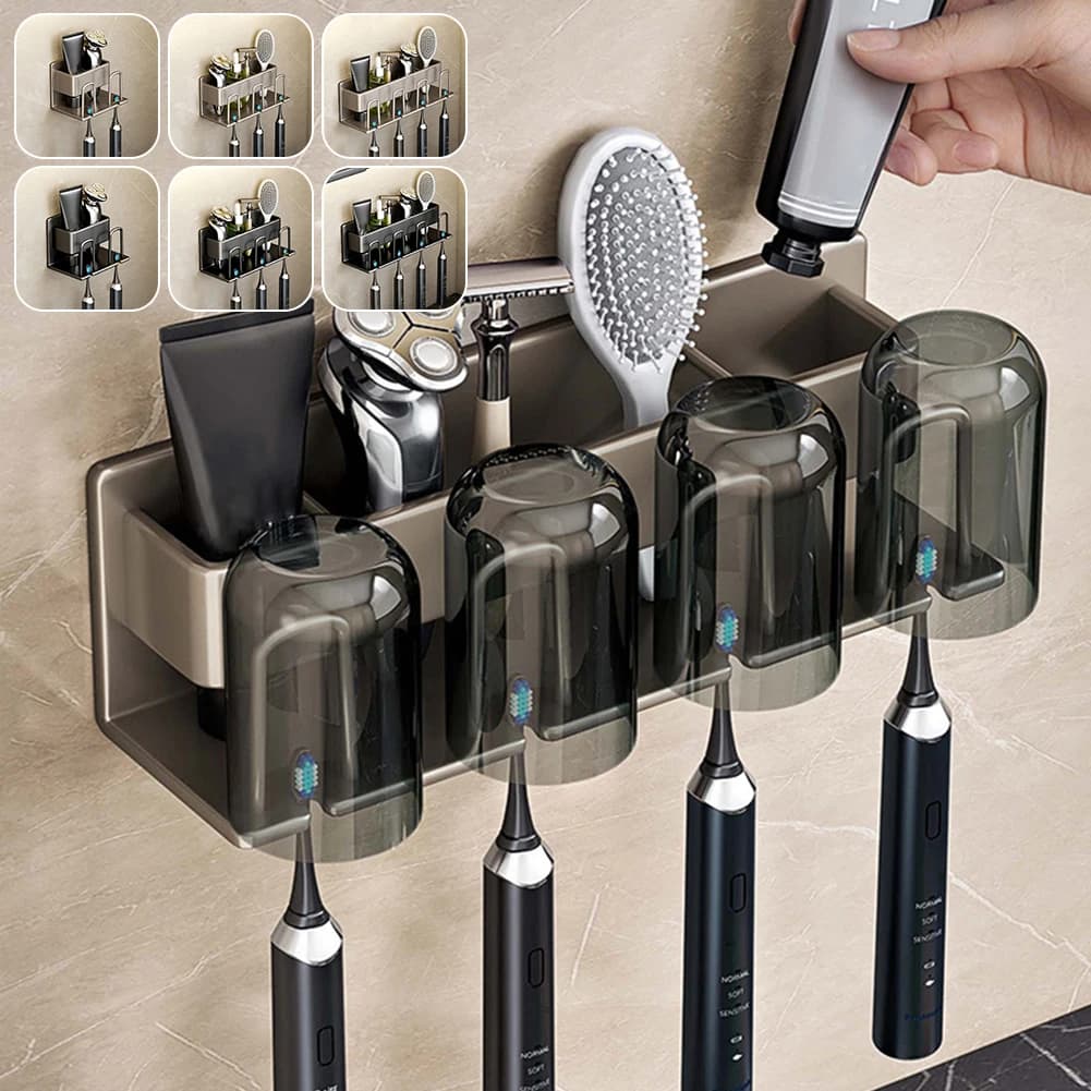 Portabicchieri per collutorio per uso domestico senza perforazione, resistente all'usura, antiruggine, per bagno, per portaoggetti per spazzolino da denti