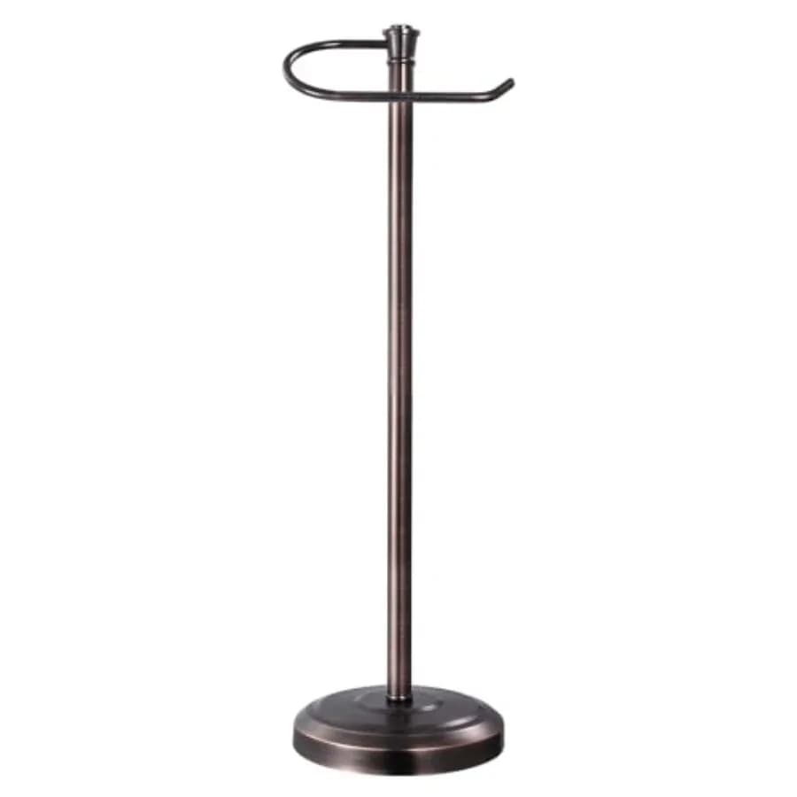 Toilet Paper Holder Free Standing, 25" H 304 Stainless Steel Toilet Paper Stand for Bathroom Weighted Base Floor Tissue Roll Ho