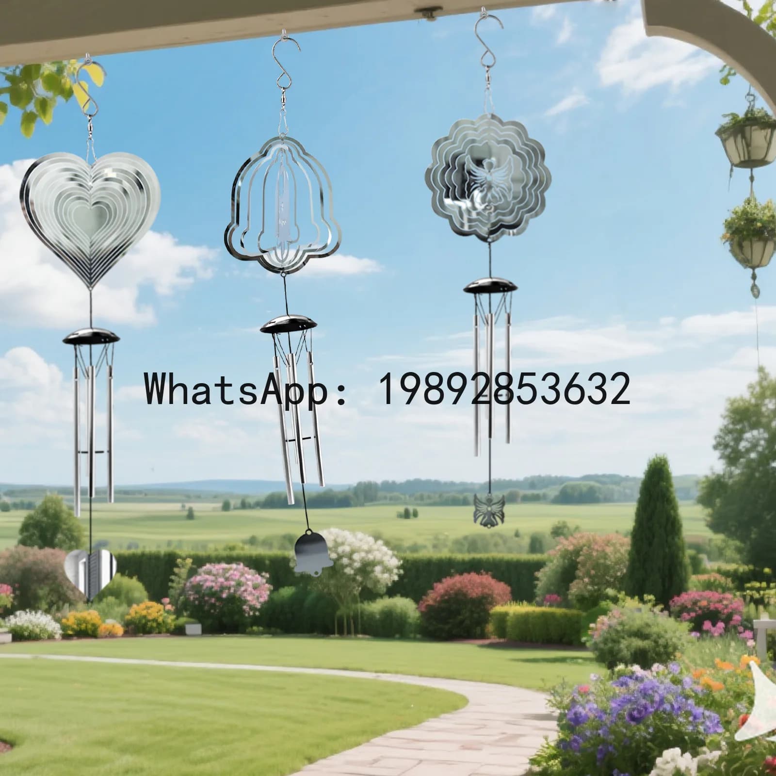 Rotating Wind Rotating Mirror Home Garden Pastoral Wind Chime Ornament-10
