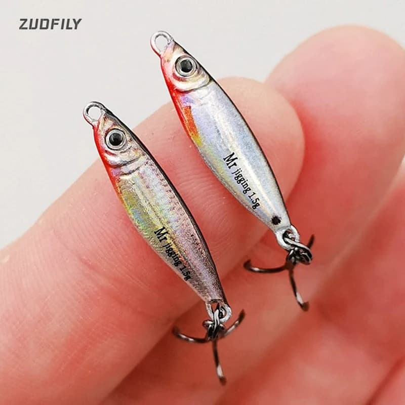1.5/3/5g Micro Metal Jig Bait Iron Plate Baits 3D Mini VIB Lure Casting Spoon Fishing Sequin Lure for Fishing Tackle Accessories