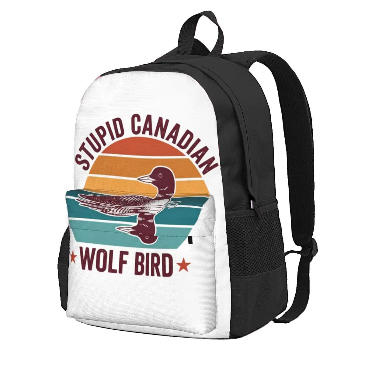 Heated Rivalry Stuid Canadian Wolf Bird Zaino da scuola, borsa da viaggio per escursioni, per uomo e donna, borsa da viaggio alla moda, borse a tracolla