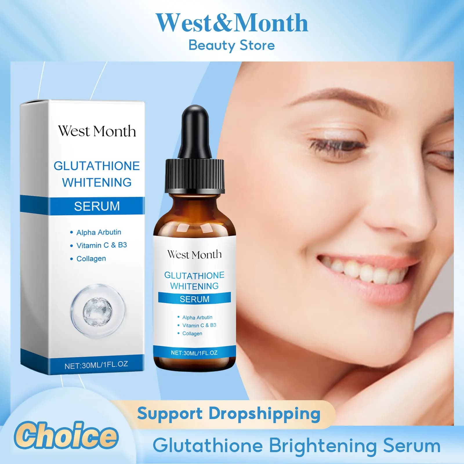 Siero whitening to the glutathione Dissolvenza dark black spots Hydrating Nutrient Reducing wrinkles Relieving Essence for facial skin care
