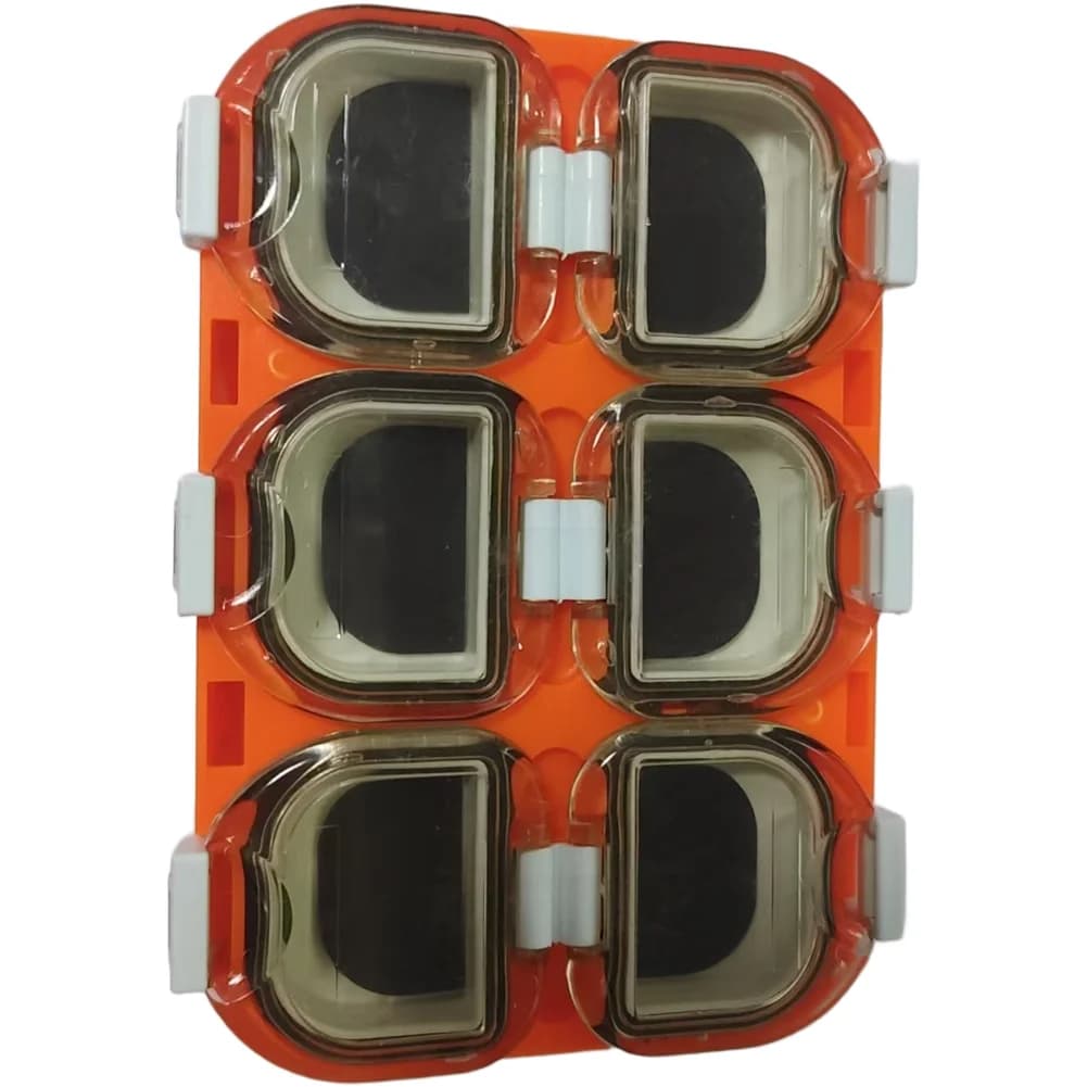 Scatola Magnetica per Attrezzatura da Pesca, Organizer a 6 Scomparti, Contenitore Multifunzione per Accessori da Pesca, Rosso Rosa, Arancione