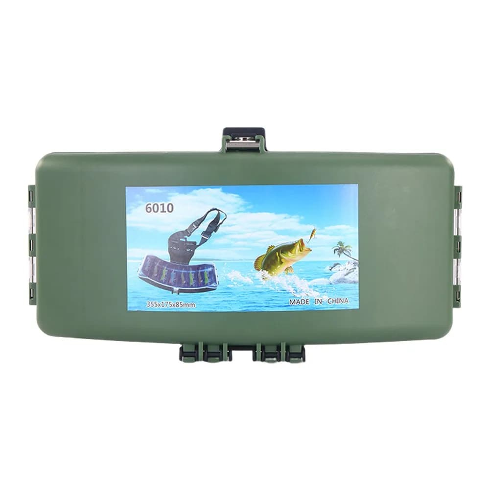 Streamlined Fishing Waist Box 35.5 17.5 8.5cm for Efficient Tackle Management Featuring Transparent Lid and Fit Strap