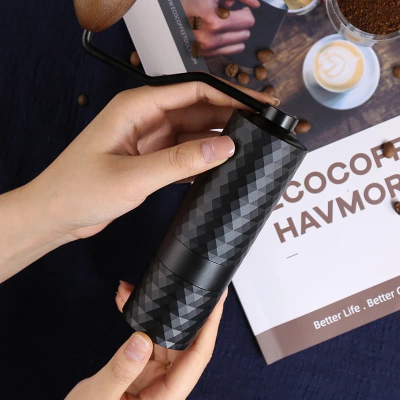 Havmore CNC‑Carved Professional Adjustable Stainless Steel Burr Portable Hand Coffee Bean Grinder