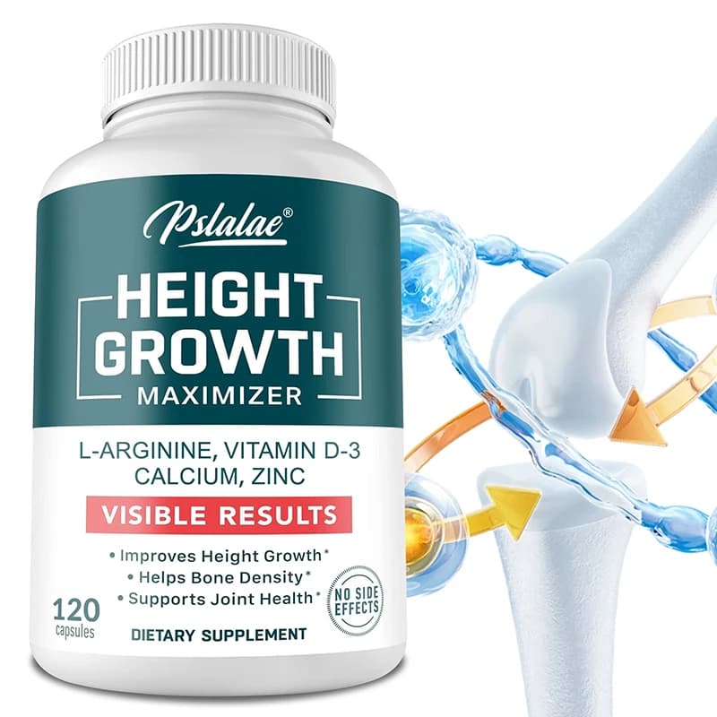 Height growth supplement with vitamins and zinc calcium - Improves bone strength promotes growth - 120 capsules